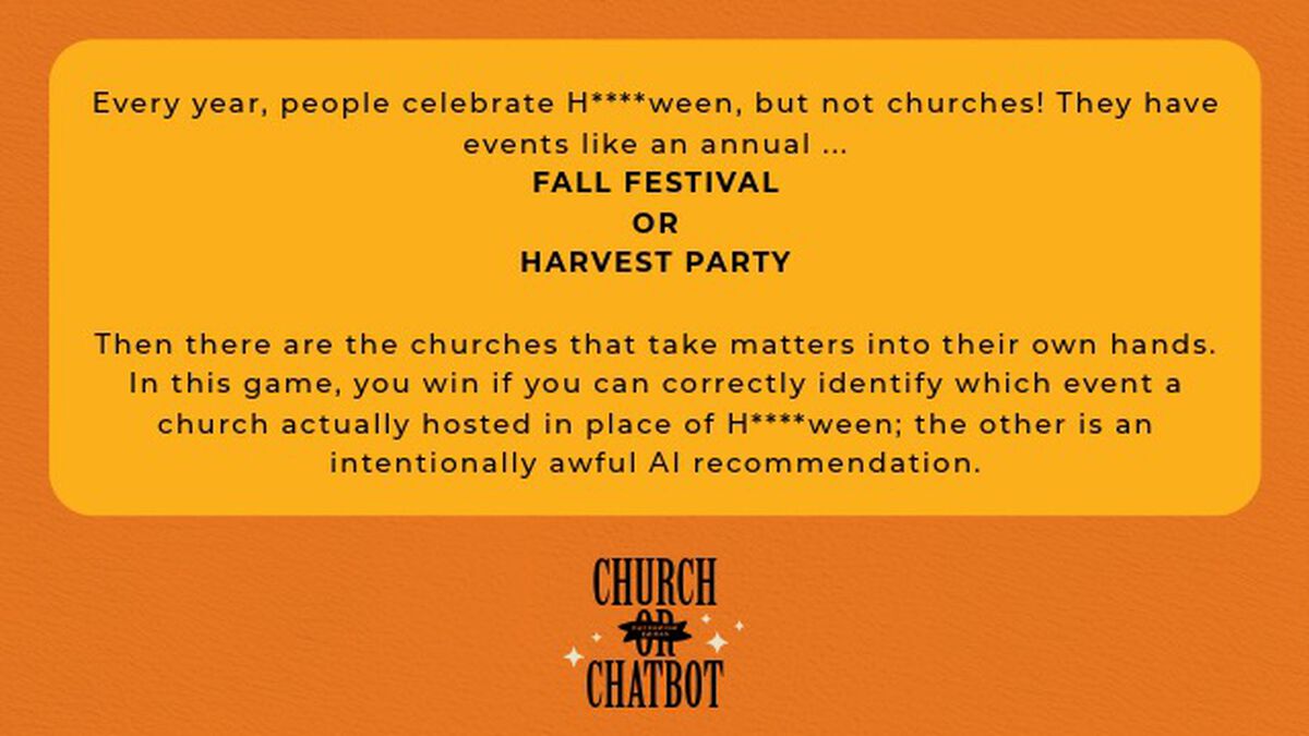 Church or Chatbot: Halloween Edition image number null